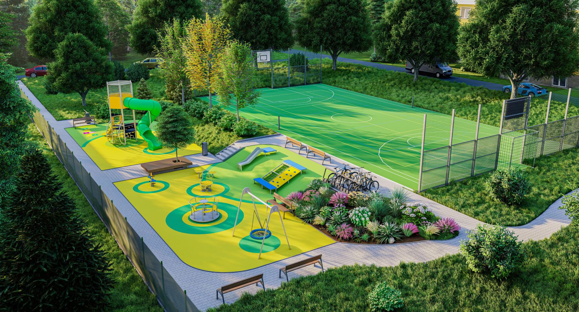 Spielplatz Aufteilung in Kernzonen