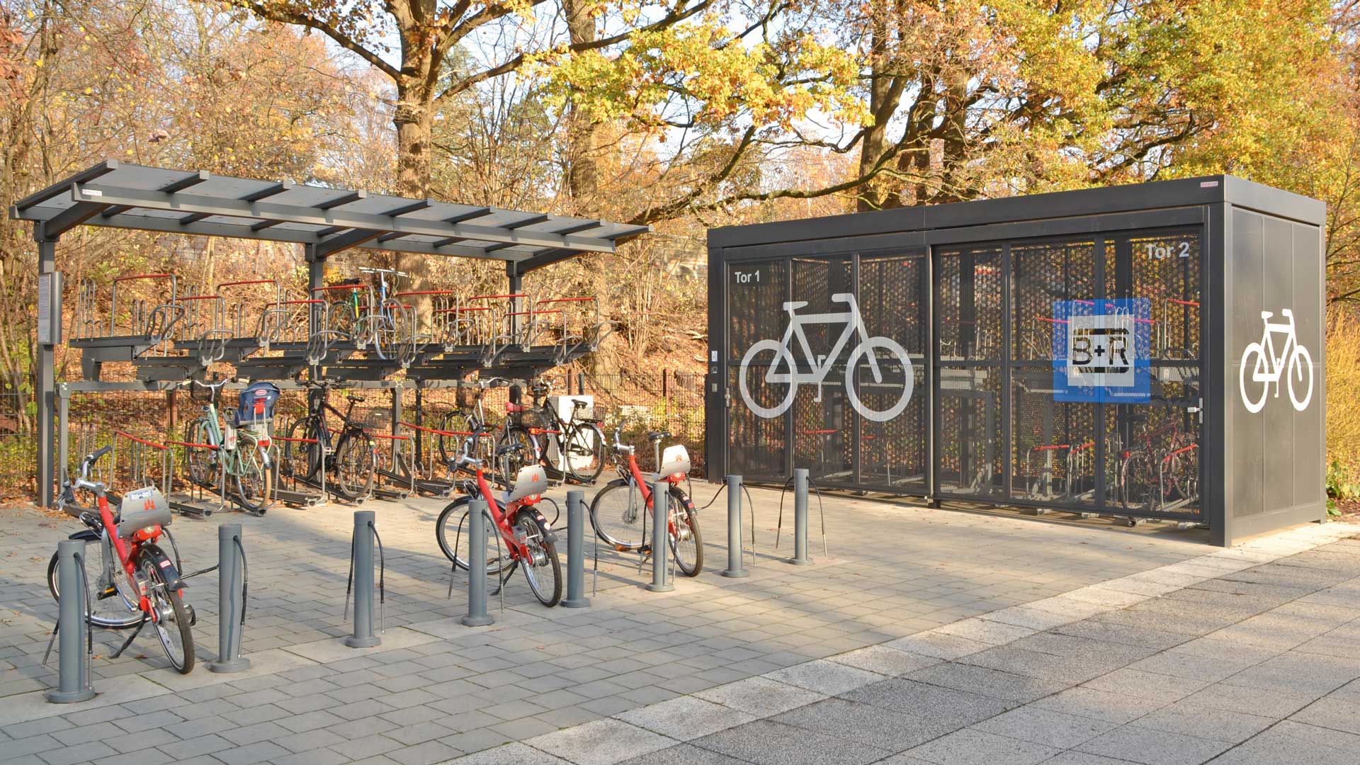 Fahrradabstellplatz in Hamburg