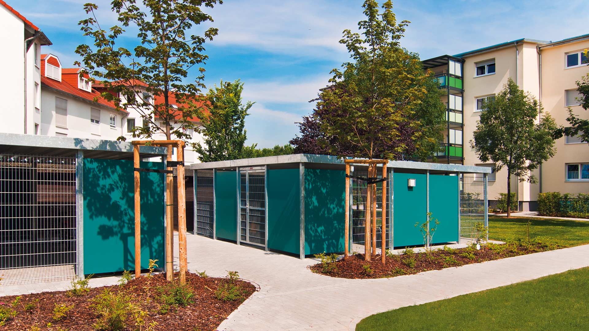 Wertstoffüberdachung FLEXI-BOX in Ginsheim-Gustavsburg