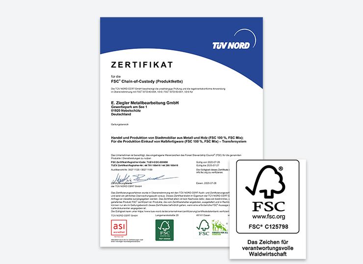FSC Zertifikat mit Logo