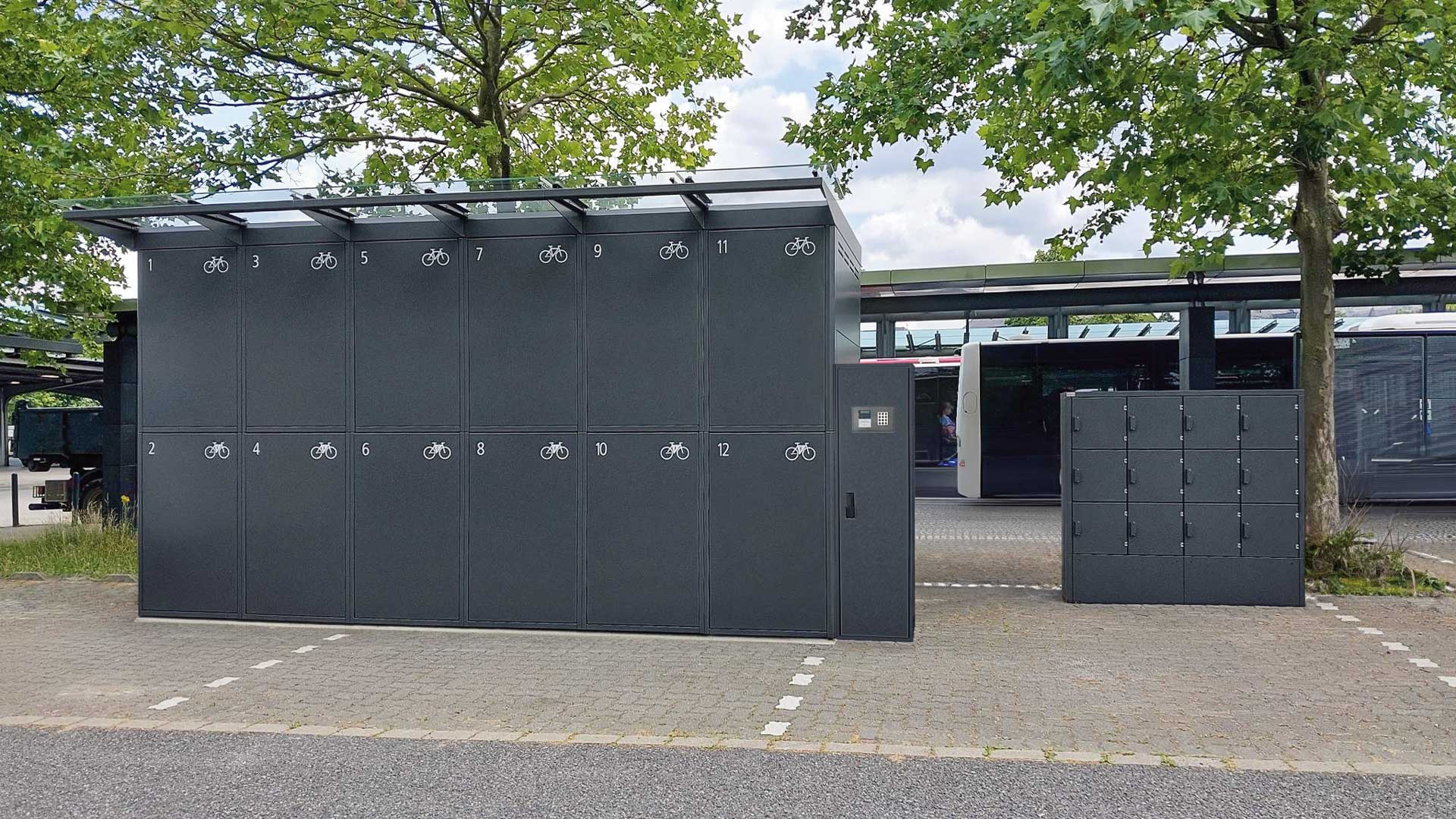 Fahrradgarage Fullerton für E-Bikes - Doppelstöckig