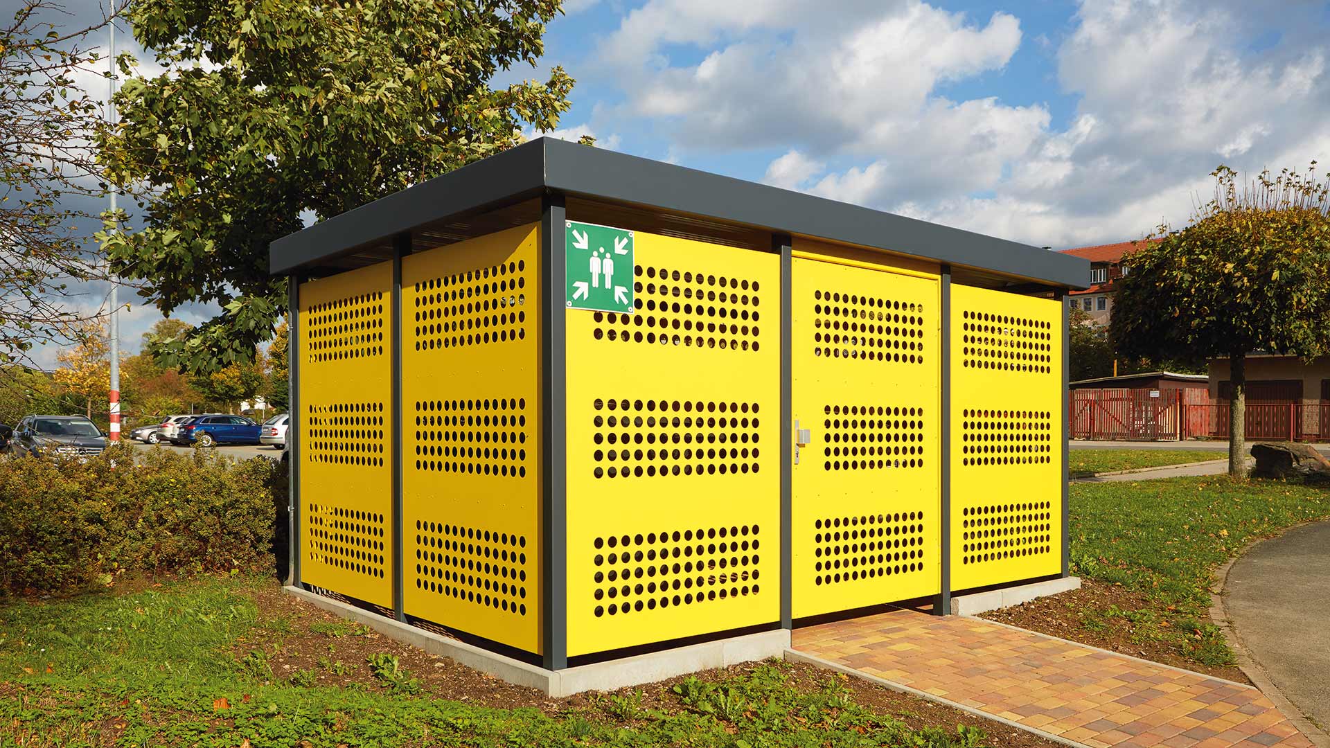 Wertstoffüberdachung FLEXI-BOX in Frankenberg