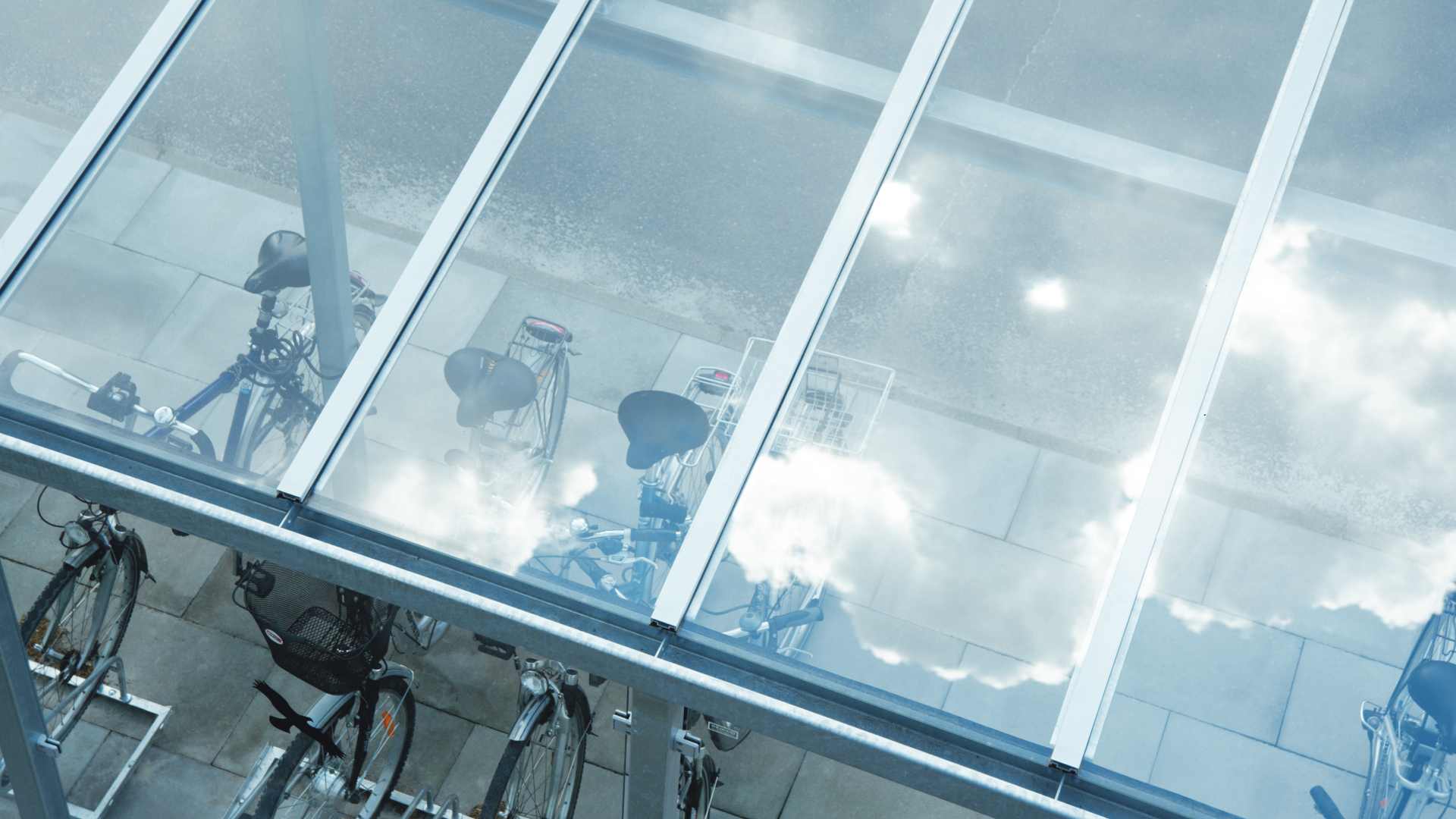 Fahrradüberdachung PEGASUS von oben gesehen