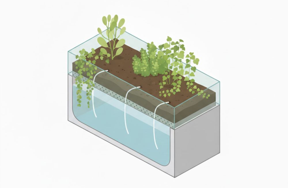 Pflanzkübel mit integriertem Wasserspeicher 