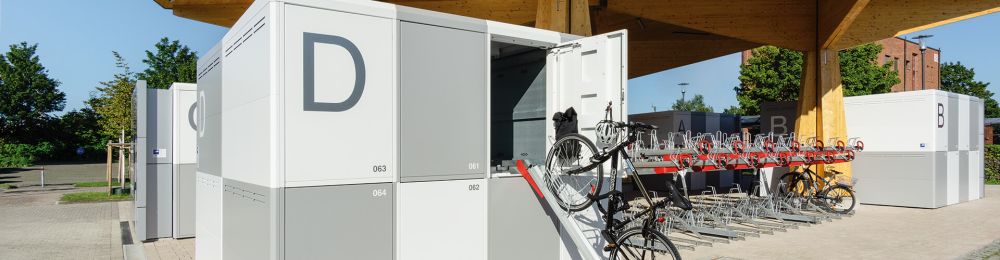 Moderne Fahrradgaragen können mit Ladestationen ausgestattet werden